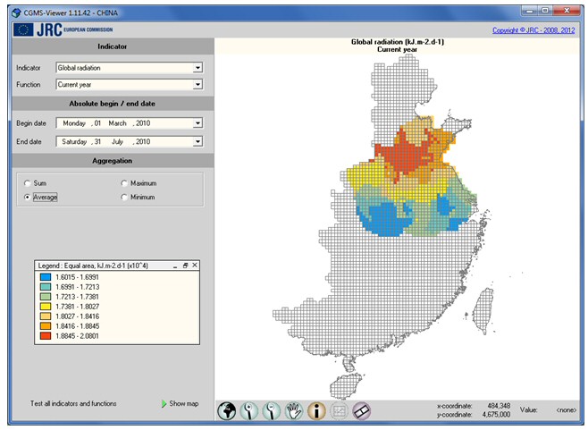 CGMS viewer for application in Anhui, China