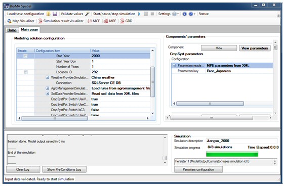 Simulation of rice in Jiangsu: the BioMA graphical user interface